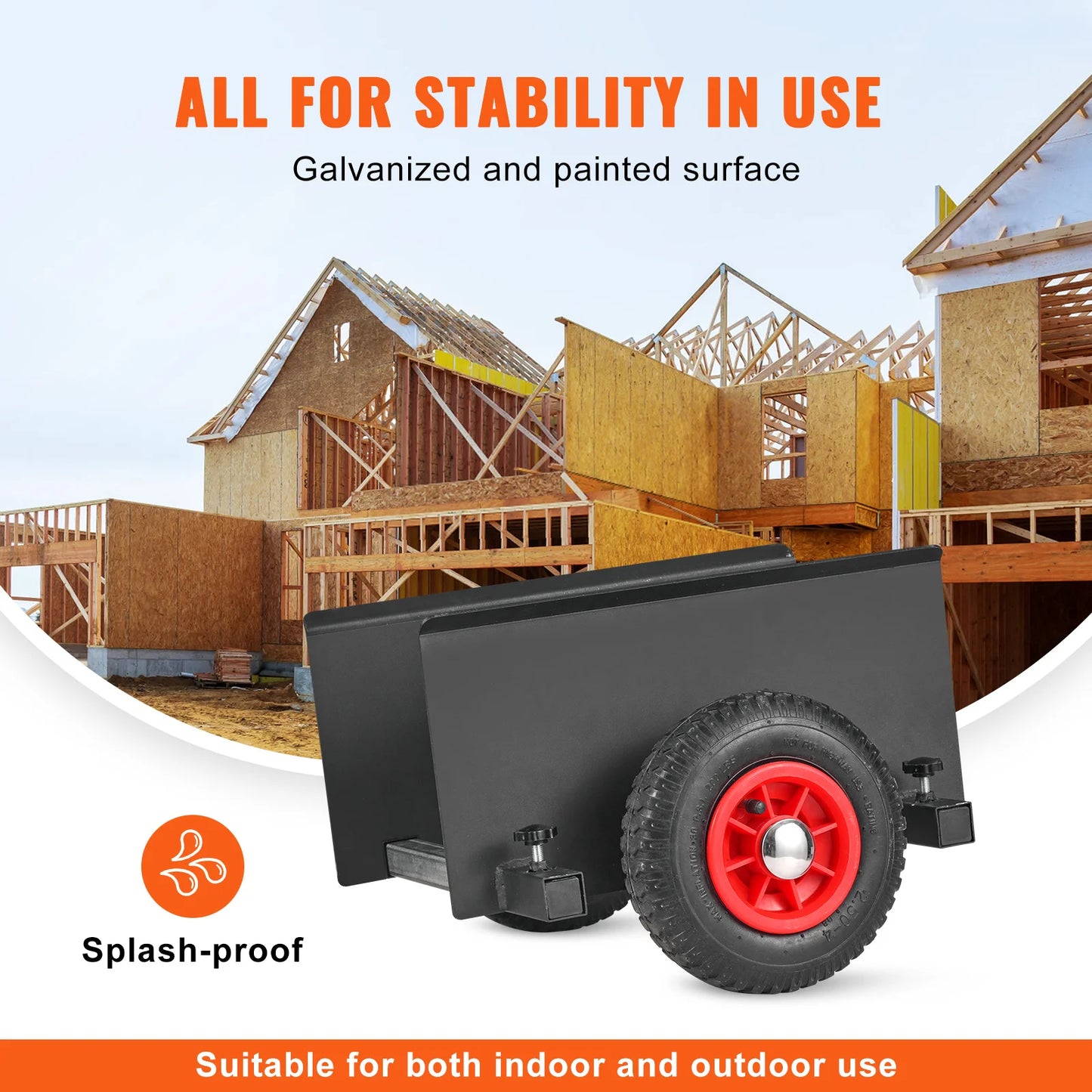 SucceBuy 600 lbs Panel Slab Dolly Terrain Moving Cart with Pneumatic Wheels Adjustable Clamp for Drywall Sheet Material Handling