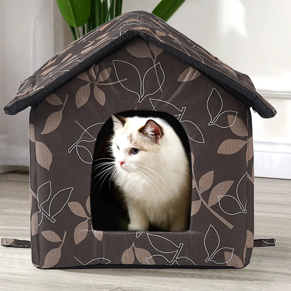 Waterproof Dog House Warm Stray Cats Shelter Kitten Cave Hut for Indoor and Outdoor Use
