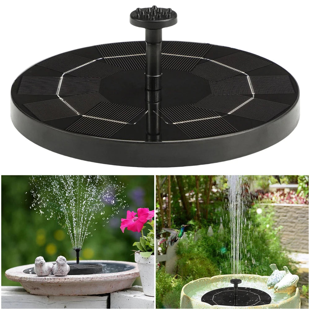 Solar Fountain with 8 Nozzles Floating Solar Fountain Free-Standing Floating Style Fountain for Outdoor Garden Pond Pool