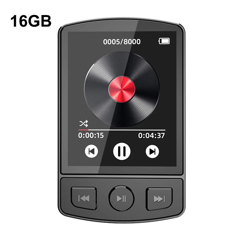 MP3 Player Portable Sport Clip Walkman HiFi Sound Bluetooth-Compatible 5.2 Mini Music Player 1.8inch Screen for Sport Running
