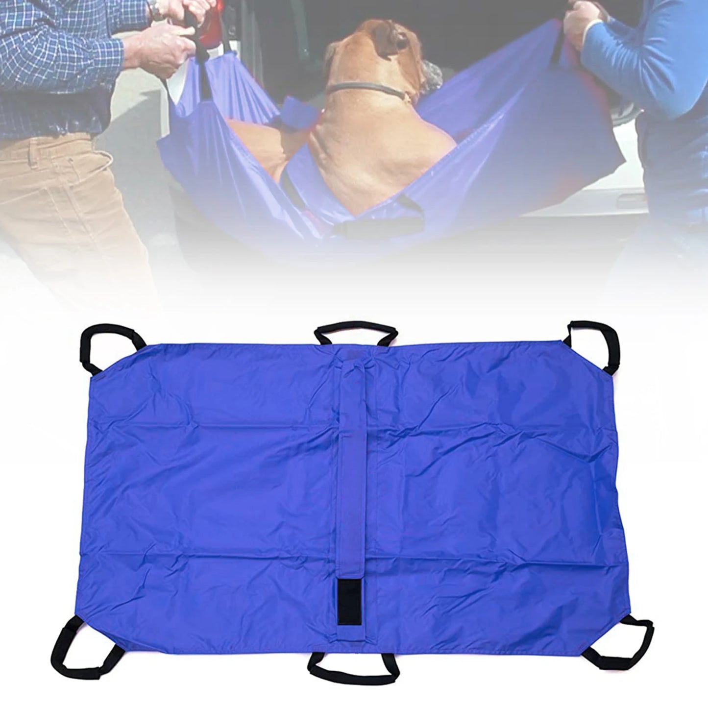 Pet Transport Stretcher,Foldable Foldable Emergency Animal Carrier Anti-bite Nylon Stra w/6 Handles, 132 lb Capacity, Animal St
