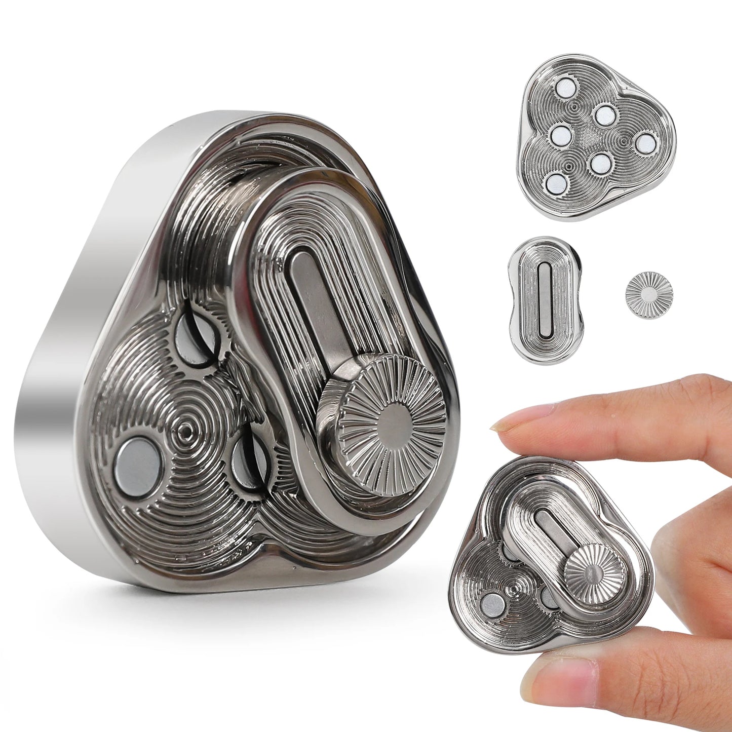 Metal Fidget Slider, EDC Toys Triangle Rotation Metal Fidget Toys Fidget Toys Adults for Stress and Anxiety Relief