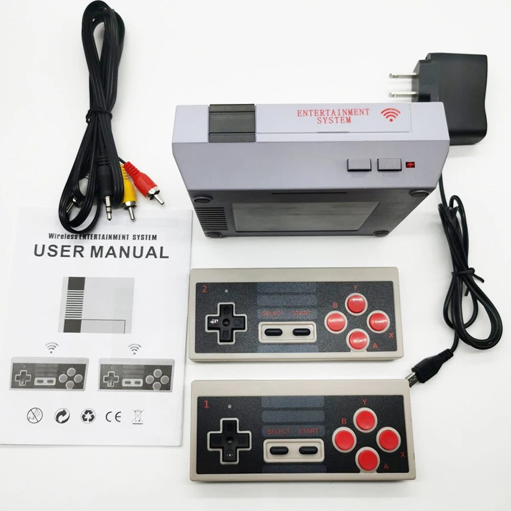 Retro Wireless Video Game Console with 620 Games Built-in Dual Controller AV TV Game Console for Kids and Adults