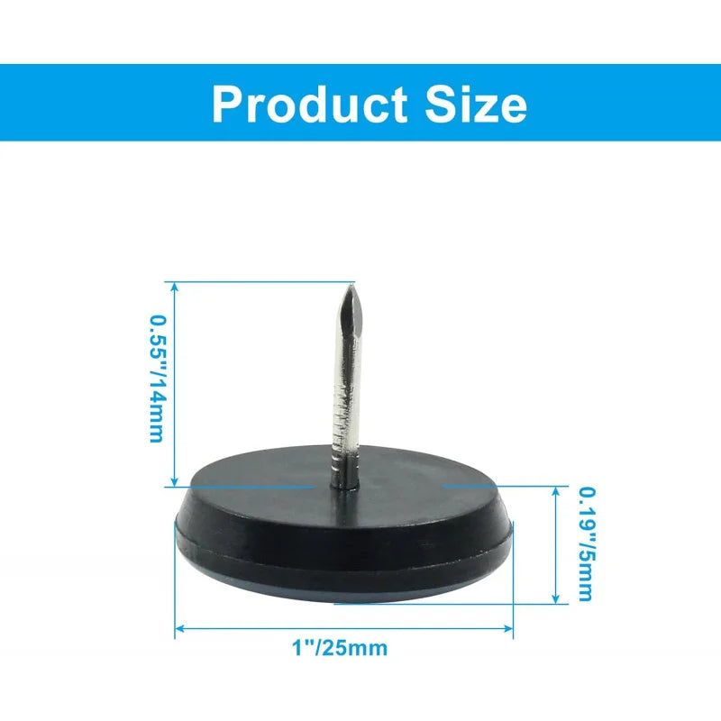 1 Nail on Furniture Sliders (24) - Heavy Duty PTFE Chair Leg Slider Glide Wooden Furniture Movers - Easy & Safe Floor Prot
