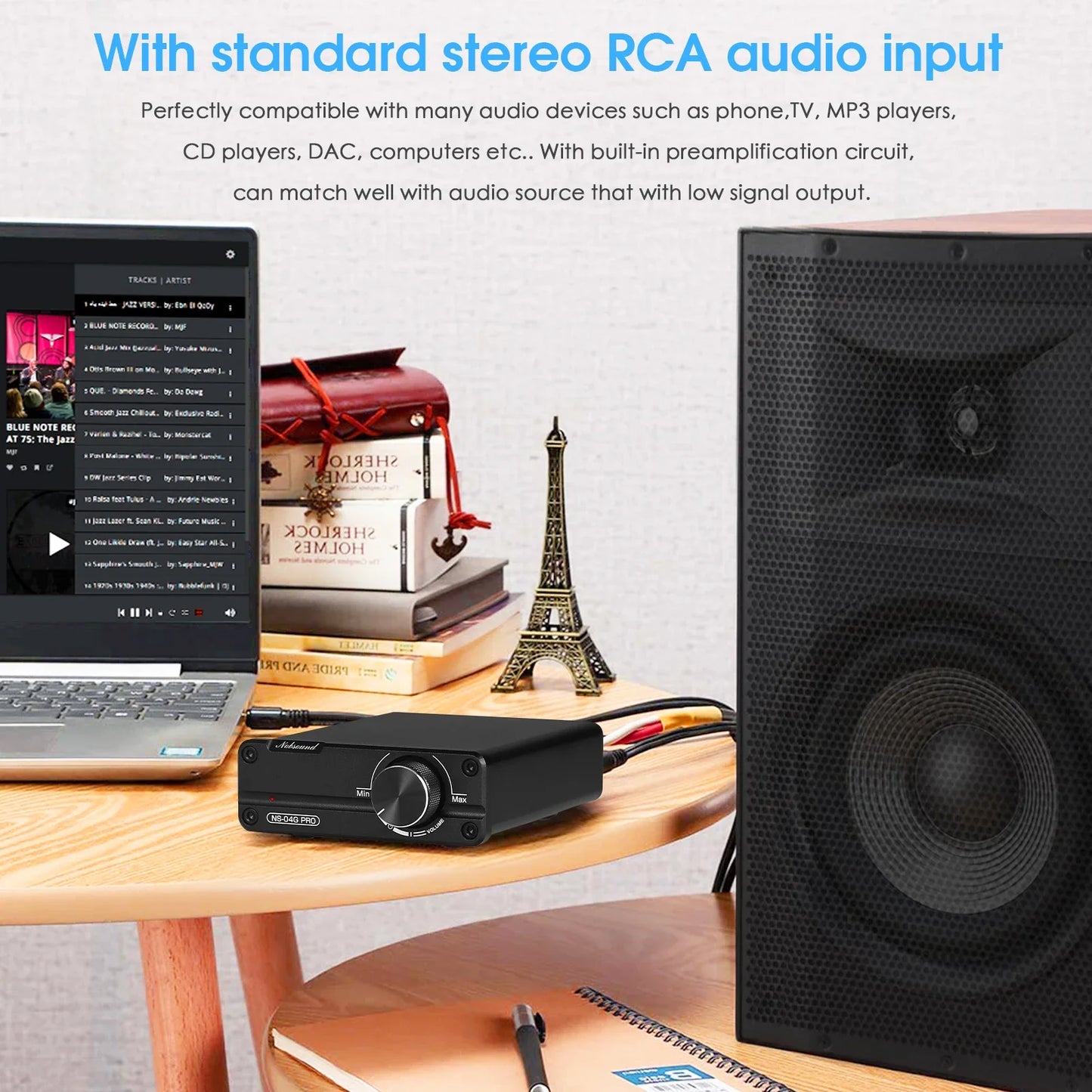 Nobsound NS-04G PRO Mini Digital Power Amplifier HiFi Stereo 2.0 Channel Class D Home Desktop Audio Amp 100W+100W
