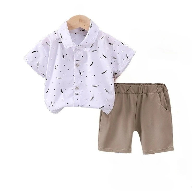 New Summer Baby Boys Clothes Suit Children Short Sleeved Shirt Shorts 2Pcs/Sets Kids Clothing Infant Outfits Toddler Tracksuits