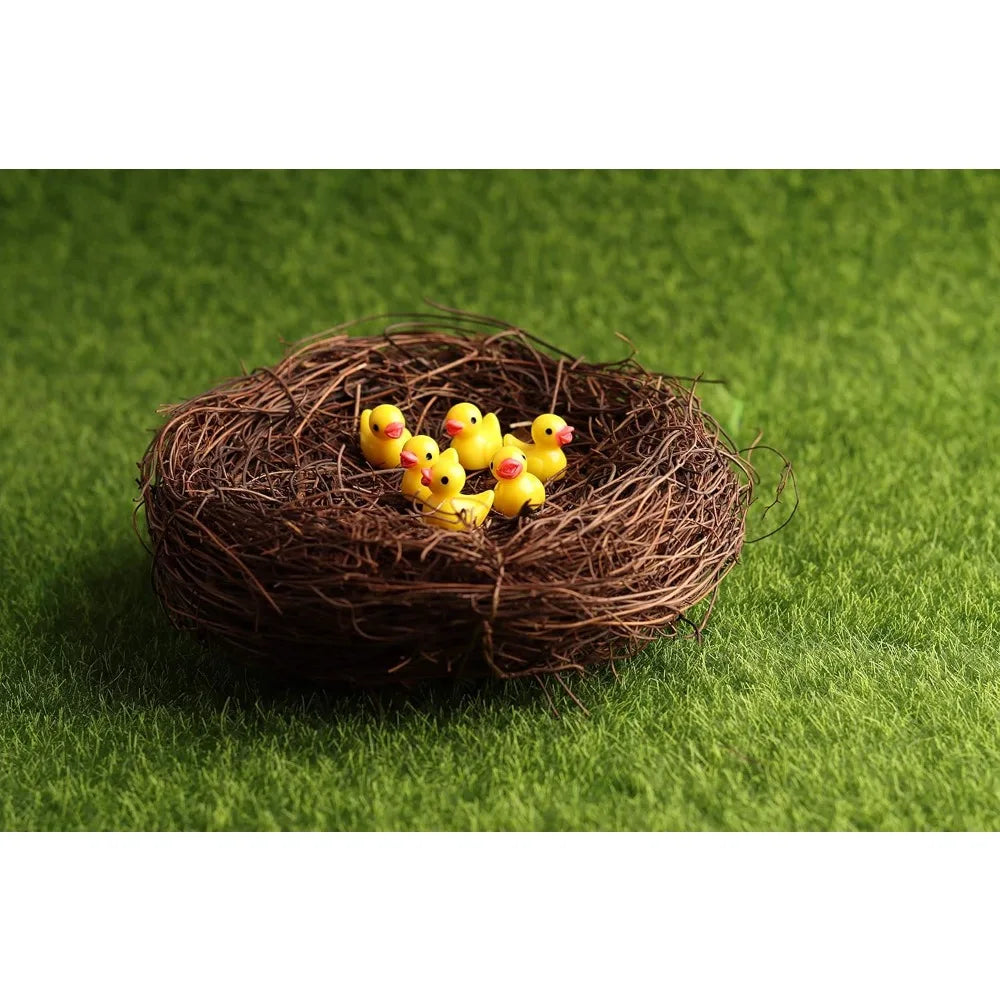 exasinine 10 pcs 5.5'' artificial bird nest for crafts, easter, party, wedding, patio garden, succulent planter, moss landscape,