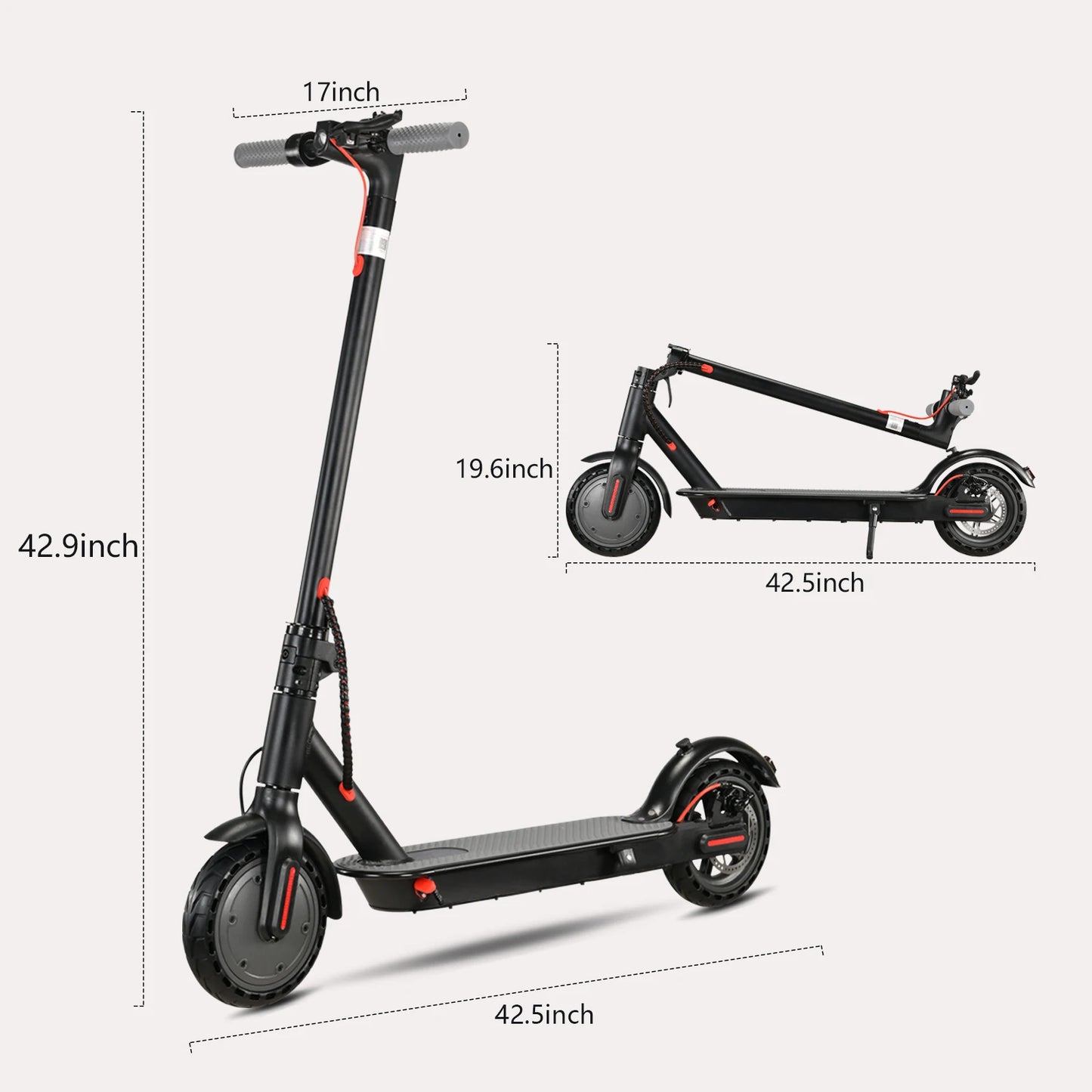 Lightweight Commuter Electric Scooter for Adults with Explosion Proof Tires Dual Brake System and APP Support