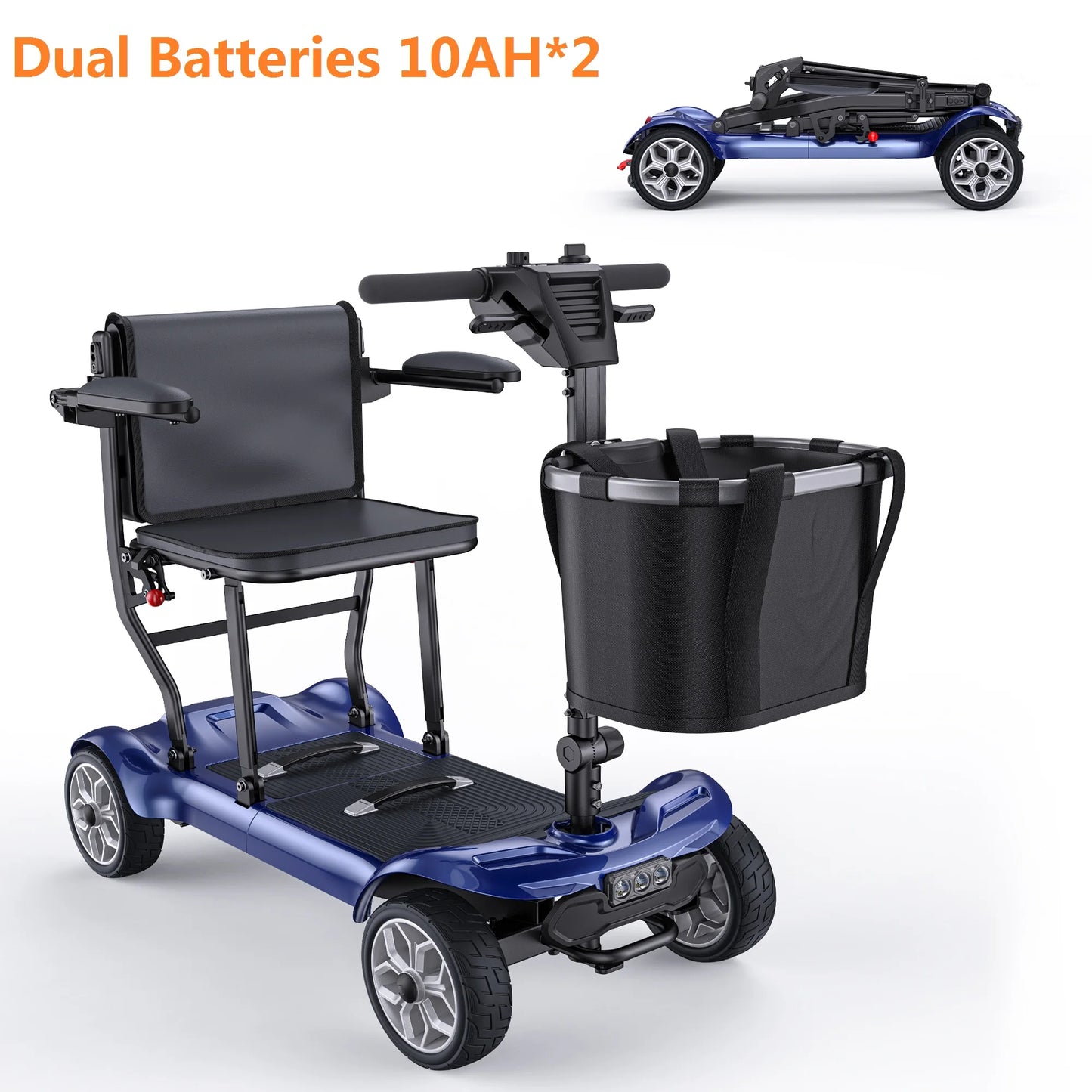 ENGWE Electric Mobility Scooter, 270W Motor, 10AH*2 Dual Batteries, Aluminum Alloy Frame Folding Design For Adults And Seniors