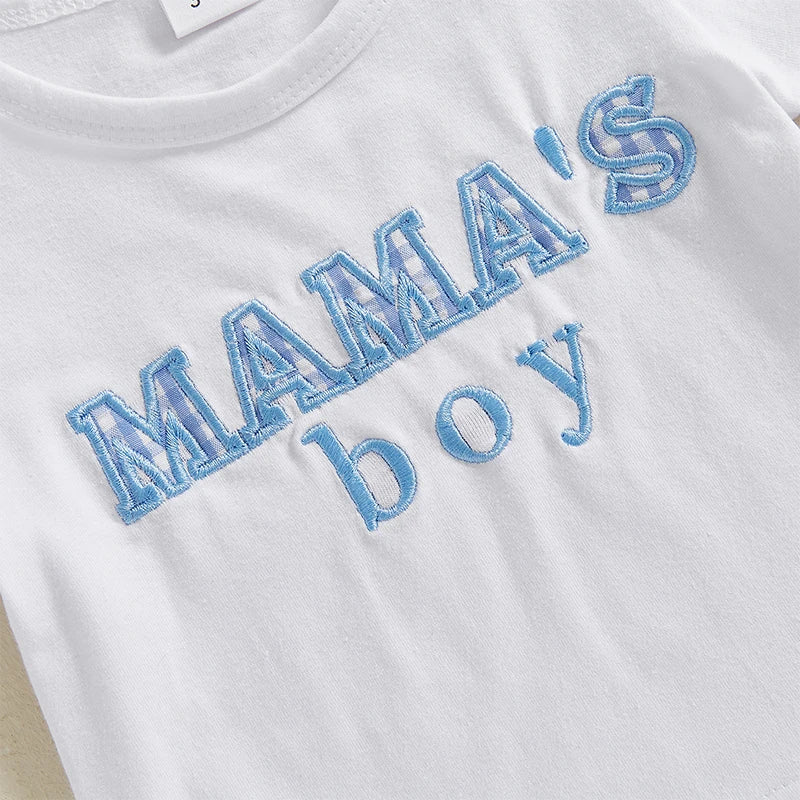 Toddler Boys Casual Outfits Printed Short Sleeve T-Shirt and Elastic Waist Shorts Set for Summer 2 Piece Clothing Set