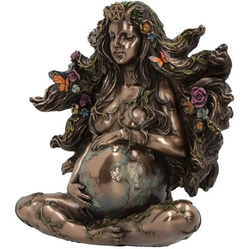 Earth Mother Gaia Statue Resin Handicraft Decoration, Home Bedroom Bedside Living Room Coffee Table Entrance Bookcase Decoration