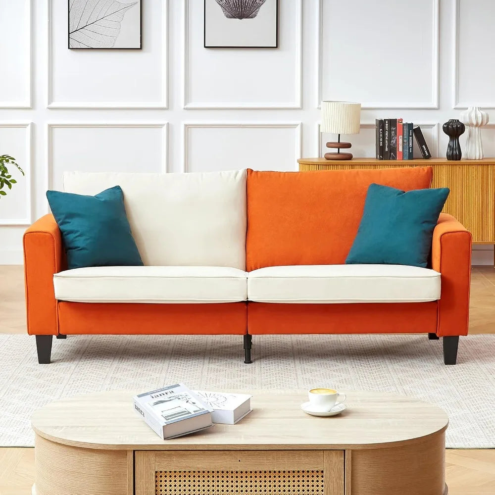 Couch for Living Room, 79" Modern Sofa with Removable Cover and Deep Seat, Linen 3 Seater Comfy Sofa for Small Spaces