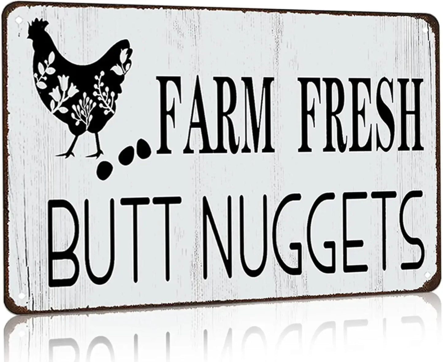 FarmLaughs Whimsical Chicken Sign | Funny Aluminum Decor | Farmhouse/Garden Wall Art | Rustic Aluminum, Chicken Yoga & Hen House
