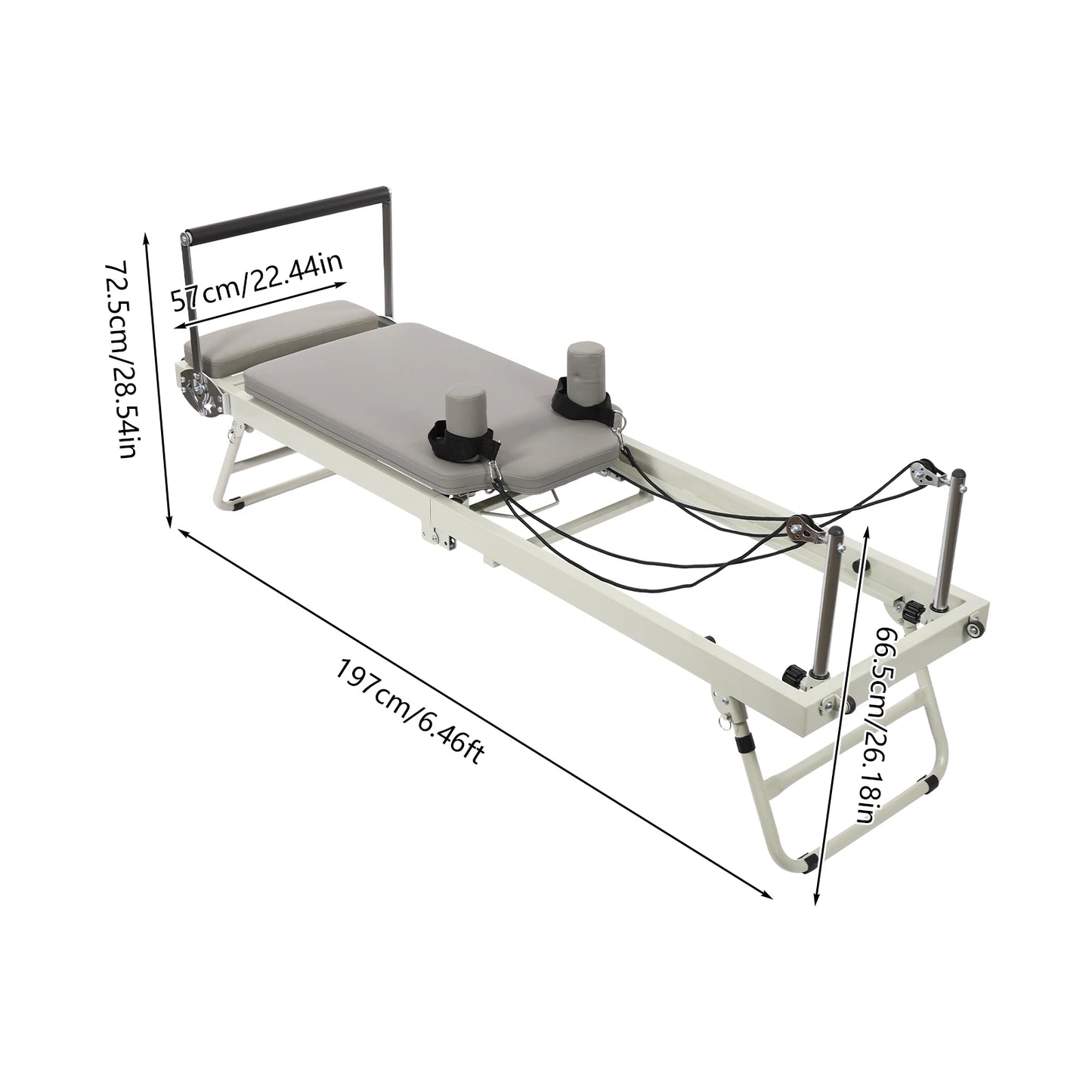 Foldable Pilates Reformer Machine Multifunctional Yoga Fitness Equipment Exercise Body & Mind
