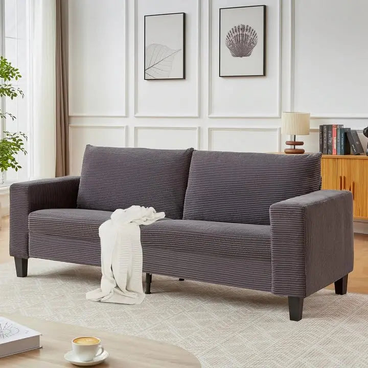 Couch for Living Room, 79" Modern Sofa with Removable Cover and Deep Seat, Linen 3 Seater Comfy Sofa for Small Spaces