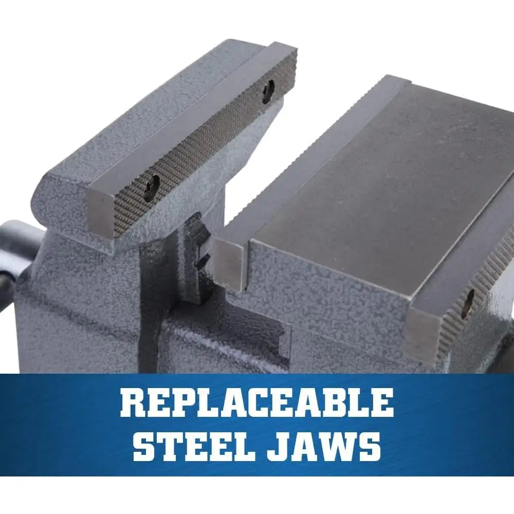Professional Reversible Bench Vise 5.5 Inch Jaw Width 10.75 Inch Opening Cast Iron Tool for Woodworking and Metalworking