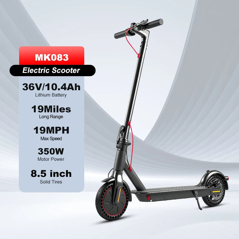 Mankeel MK085 Pro Folding Electric Scooter 350W 19Miles Range Dual Shock Absorber 36V 10.4Ah 10" Tires Escooter Max Speed 19MPH