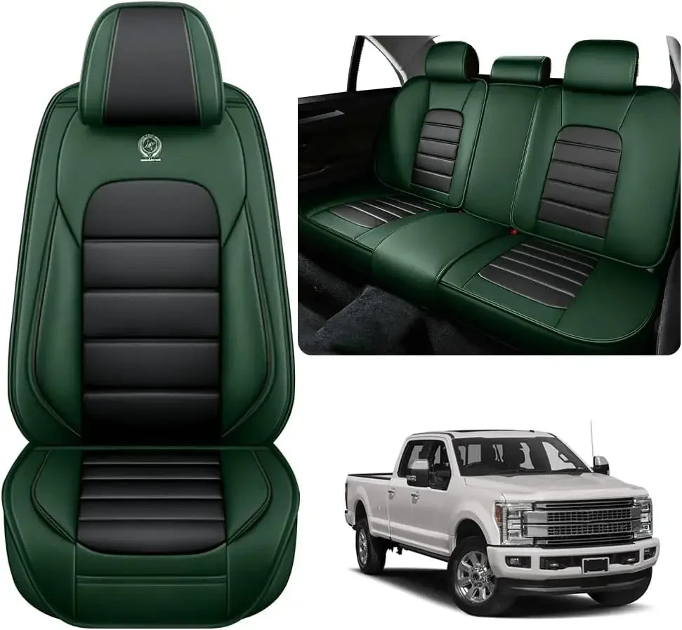 Seat Covers Fit for Toyota Tacoma 2006-2024, Waterproof Nappa Leather Full Coverage Truck Seat Cover, Muscle Sport Style Auto In