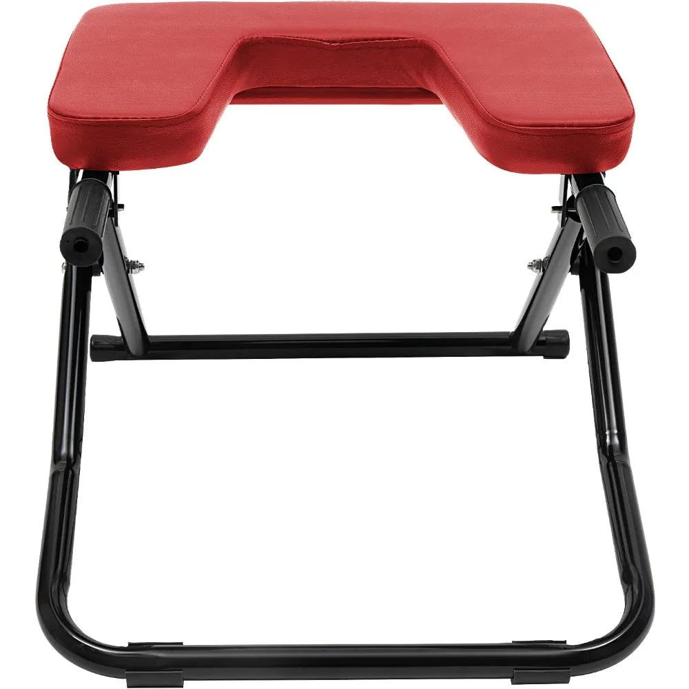 Foldable Yoga Headstand Bench Inversion Chair with Comfortable Panel for Practice Head Stand Shoulderstand and Strength Training