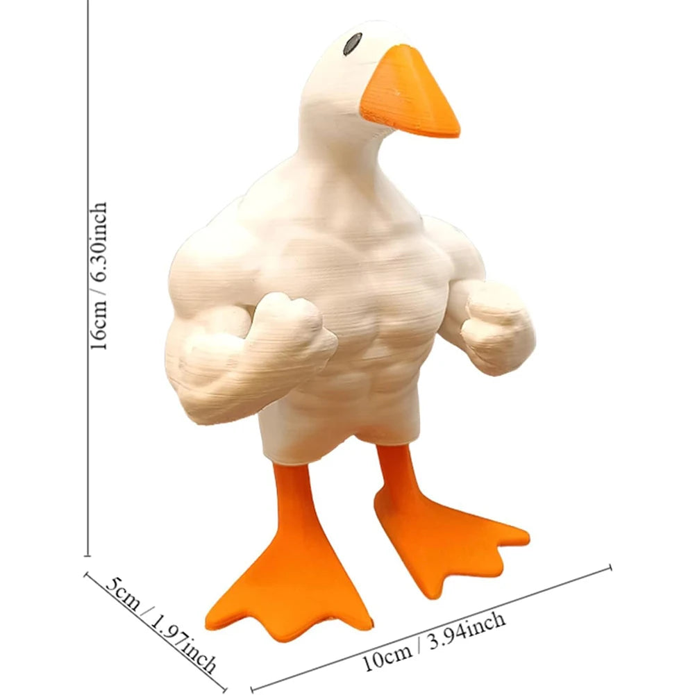 Magnetic Goose Key Holder Muscular Duck Statue Ornament Funny Table Tools Organizer Resin Cute for Living Room & Apartment