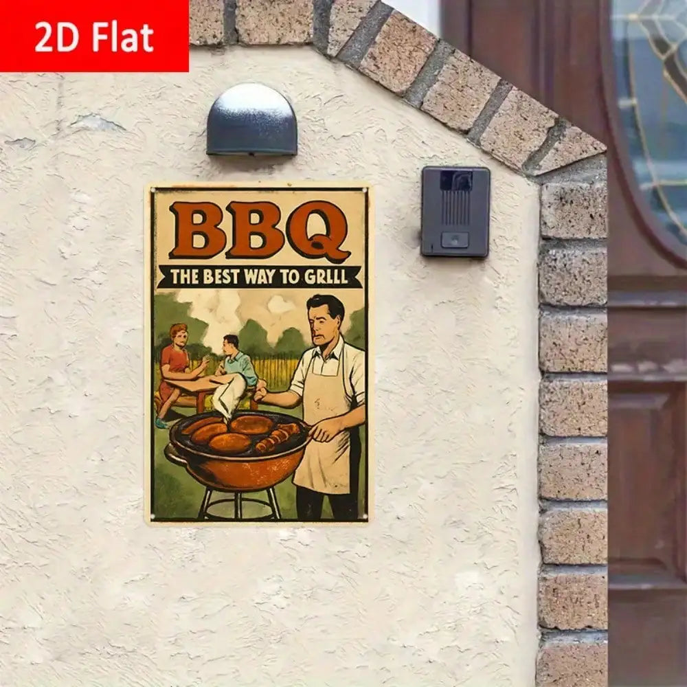 1PC Tin Sign BBQ The Best Way To Grill - Outdoor/Backyard Decor, Retro Metal Plaque, 8x12 Inches/20x30cm