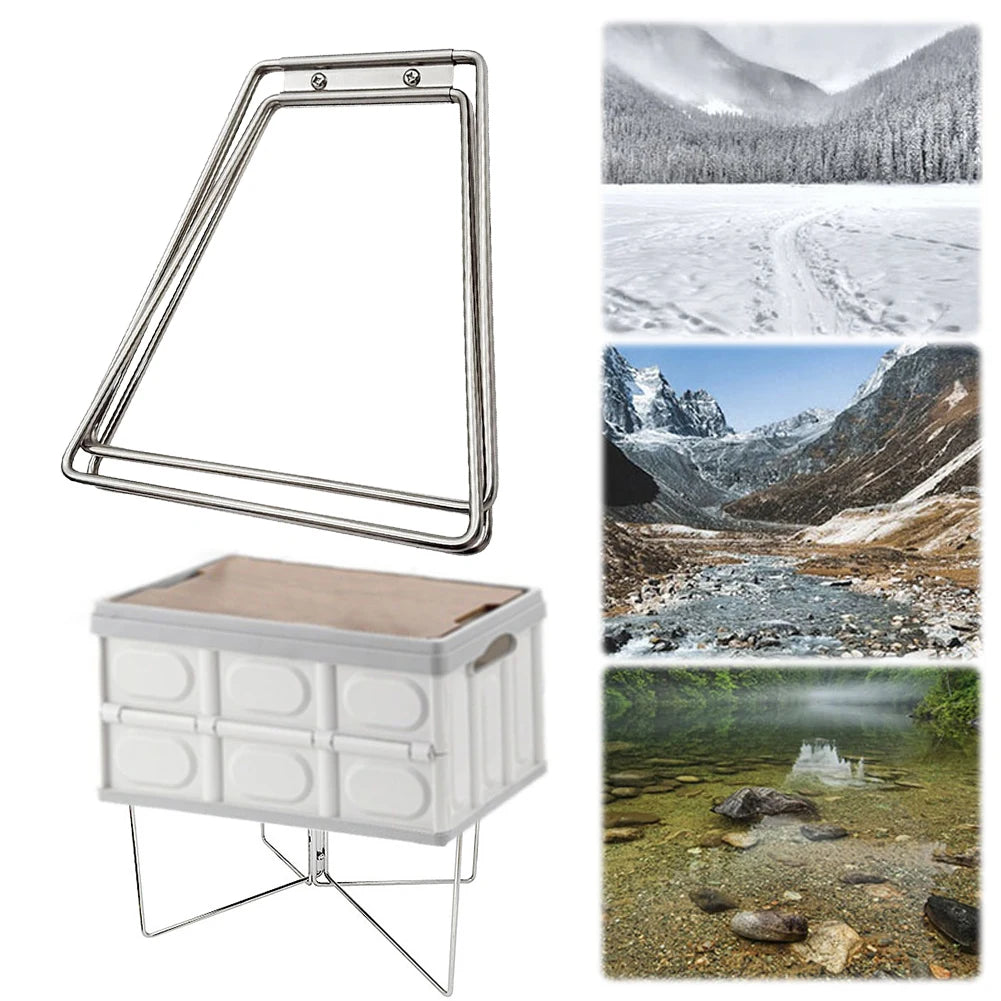 1/2PCS Camping Foldable Metal Stand Multifunctional Stainless Steel Aluminum Alloy Box Stand Portable Storage Box Bracket Tools