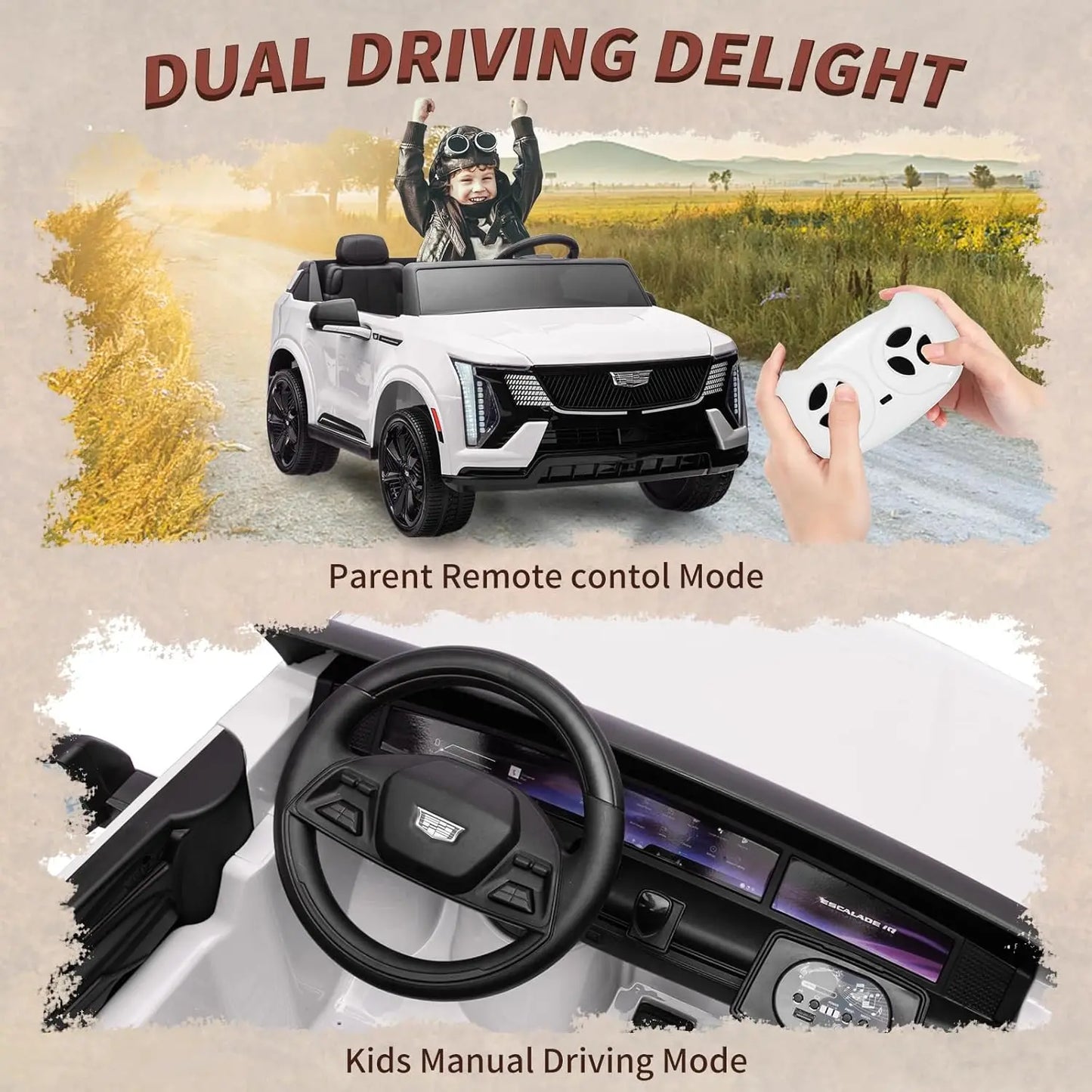 24V Ride On Car, Electric Vehicle With Remote Control, 2 Seater, 4-Wheel Shock Absorbers, Smooth Start, Led Lights For Kids