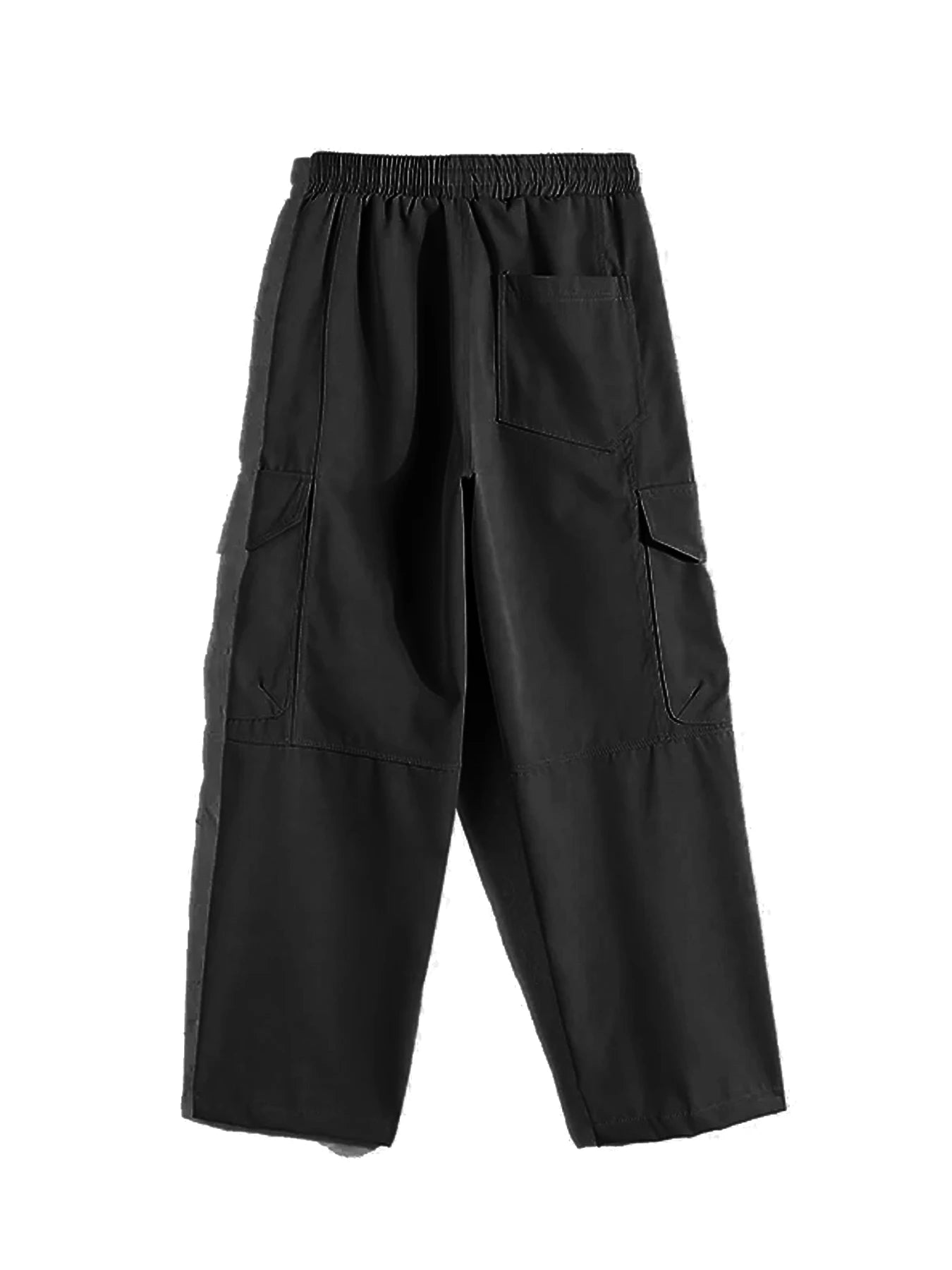 Men's Autumn-Winter Cargo Jogger Fleece Sweatpants Loose Multi-Pocket Long Trousers for Hip Hop Street Style