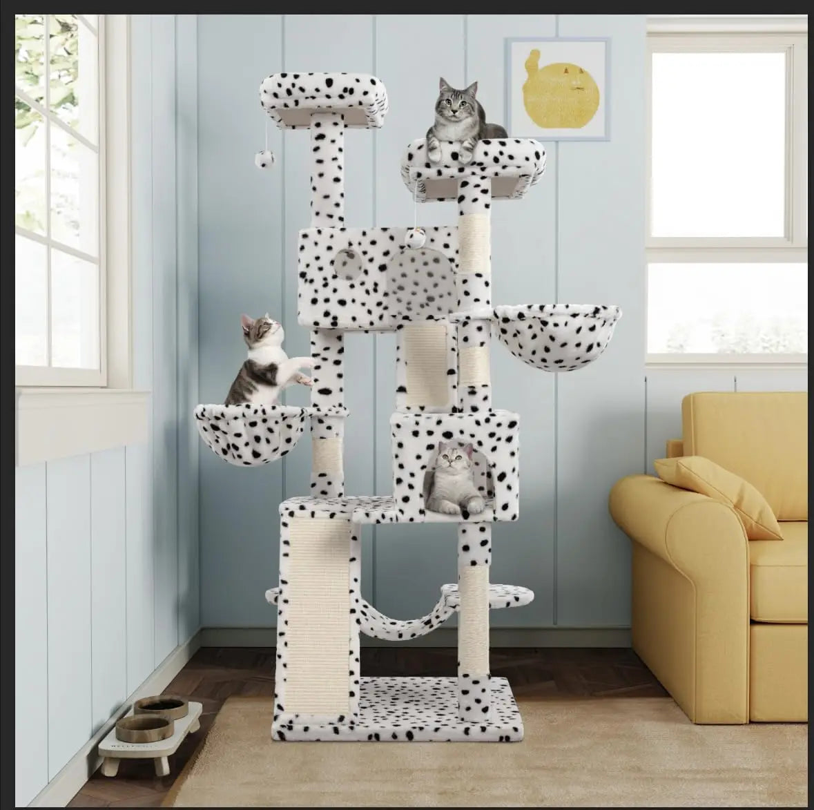66 Inches Multi-Level Large Cat Tree Tower for Indoor Big Feline/Cozy Plush Perches/Condo/Sisal Scratching Posts