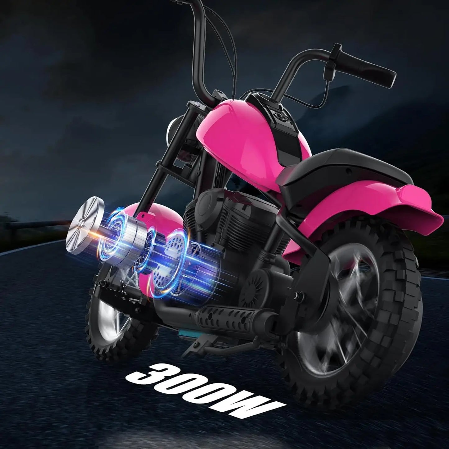 24V Electric Dirt Bike 250W Electric Motorcycle with LED Light Leather Seat Two Speed Max Up to 14MPH