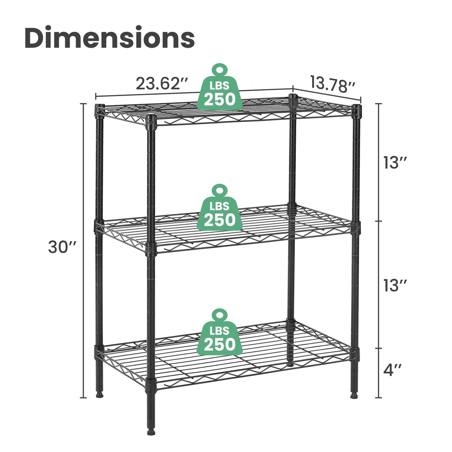 JHK 3-5 Tier Storage Bookshelf Adjustable Metal Wire Racks Heavy Duty Standing Shelf Organizer for Living Room and Kitchen