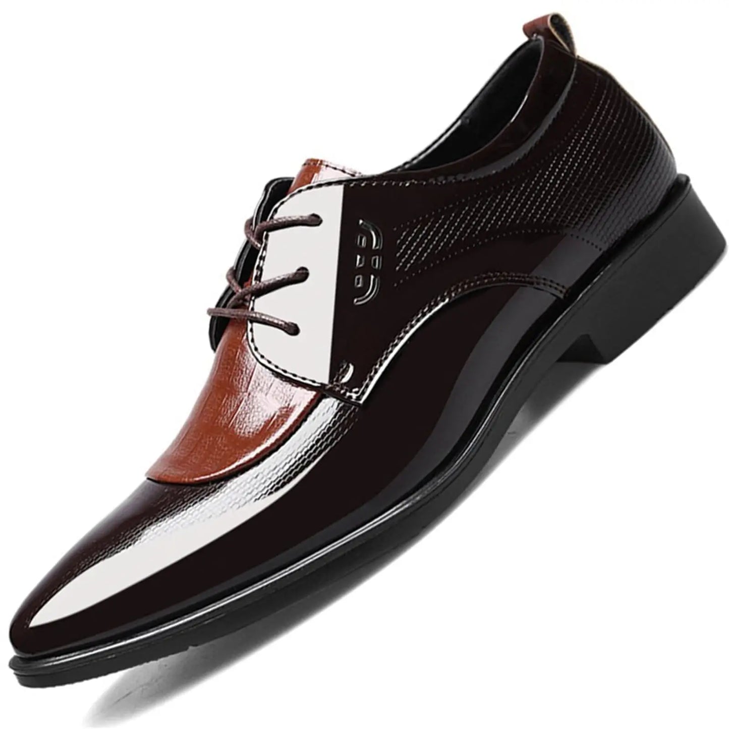 Mens Formal Oxford Patent Leather Lace Up Dress Shoes