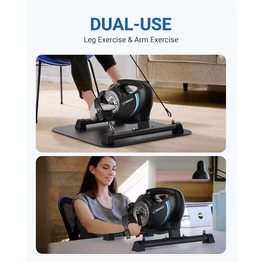 Under Desk Bike Pedal Exerciser, Quiet Magnetic Mini Exercise Bike for Arm, Leg Recovery, Physical Therapy, Smooth Foot Desk Cyc