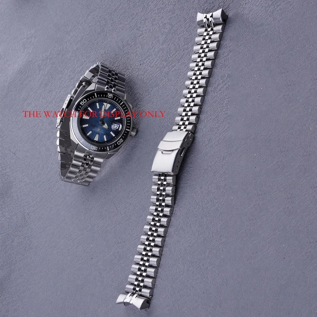 US Stock TAX FREE for Seiko Samurai SRPF79 SRPE33 SRPE35 22mm WatchBand Steel Silver Solid Curved End Jubilee Bracelet Strap