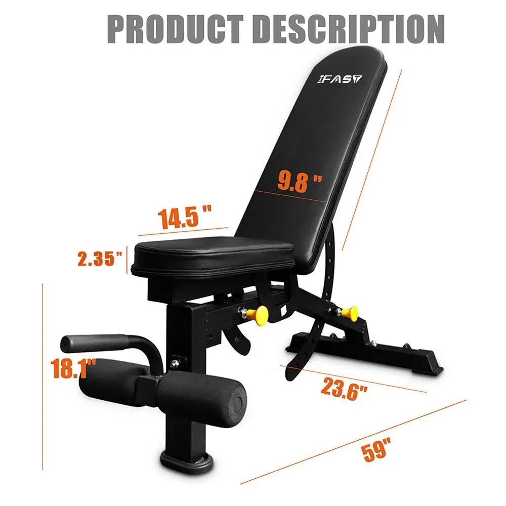 Adjustable Strength Training Bench Press Home Full Body Workout Foldable Weight Benches Gym Multi-functional Fitness Dumbbell