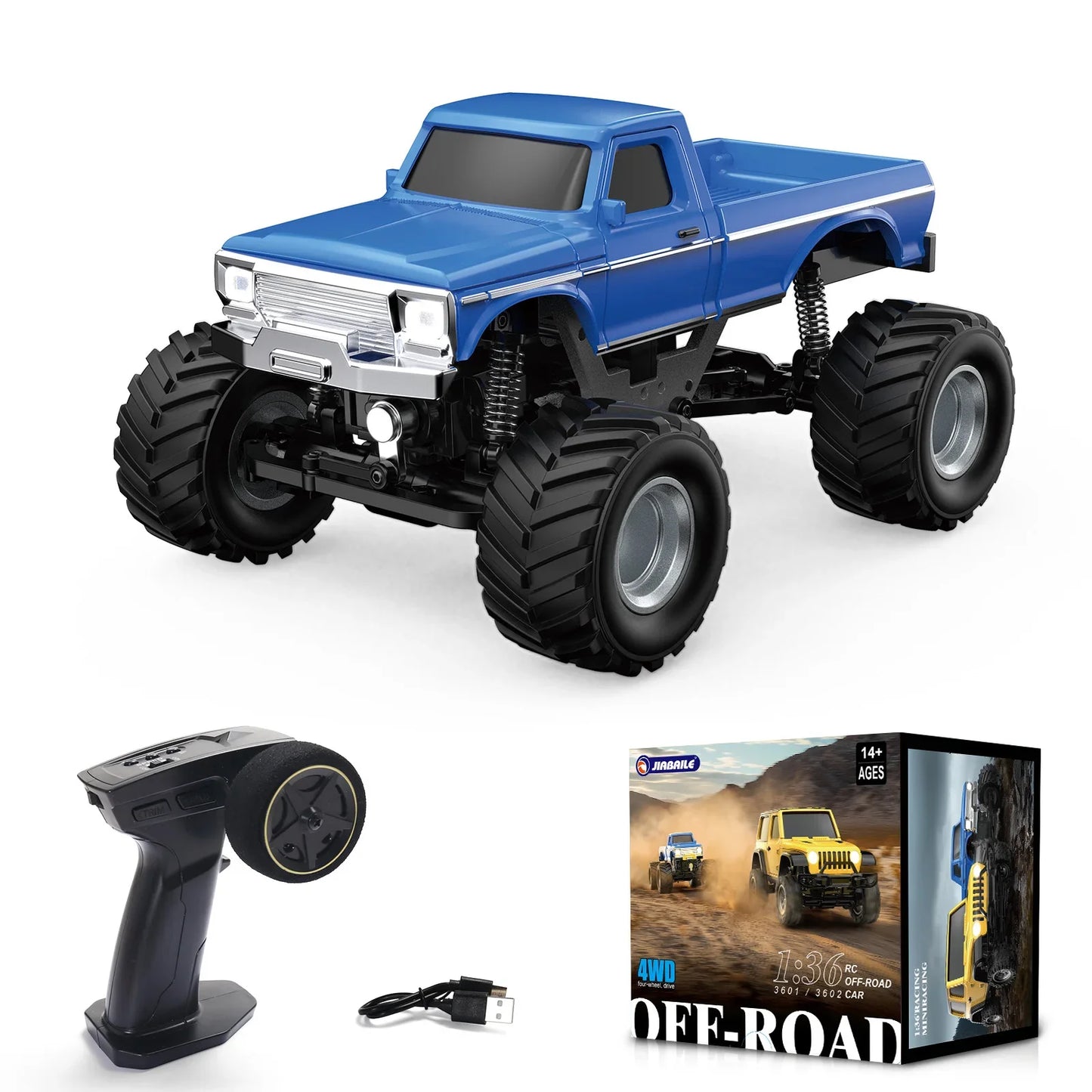 1/36 RC Crawler Car 2.4G 4WD Off-road Climbing Electric Remote Contorl Vehicle RTR Model with LED Lights Toys for Children