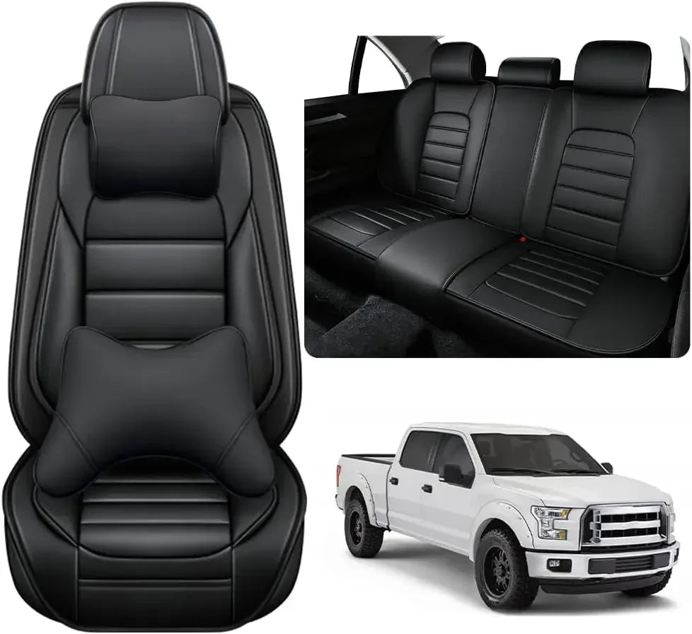 Seat Covers Fit for Toyota Tacoma 2006-2024, Waterproof Nappa Leather Full Coverage Truck Seat Cover, Muscle Sport Style Auto In
