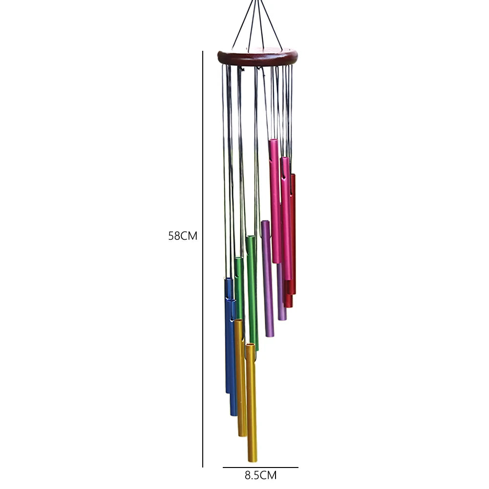 Outdoor Garden Wind Chime 12 Metal Tubes with Hook Wind Chimes Pendant Hanging Metal Pipe Wind Chimes Bells for Garden Home Yard