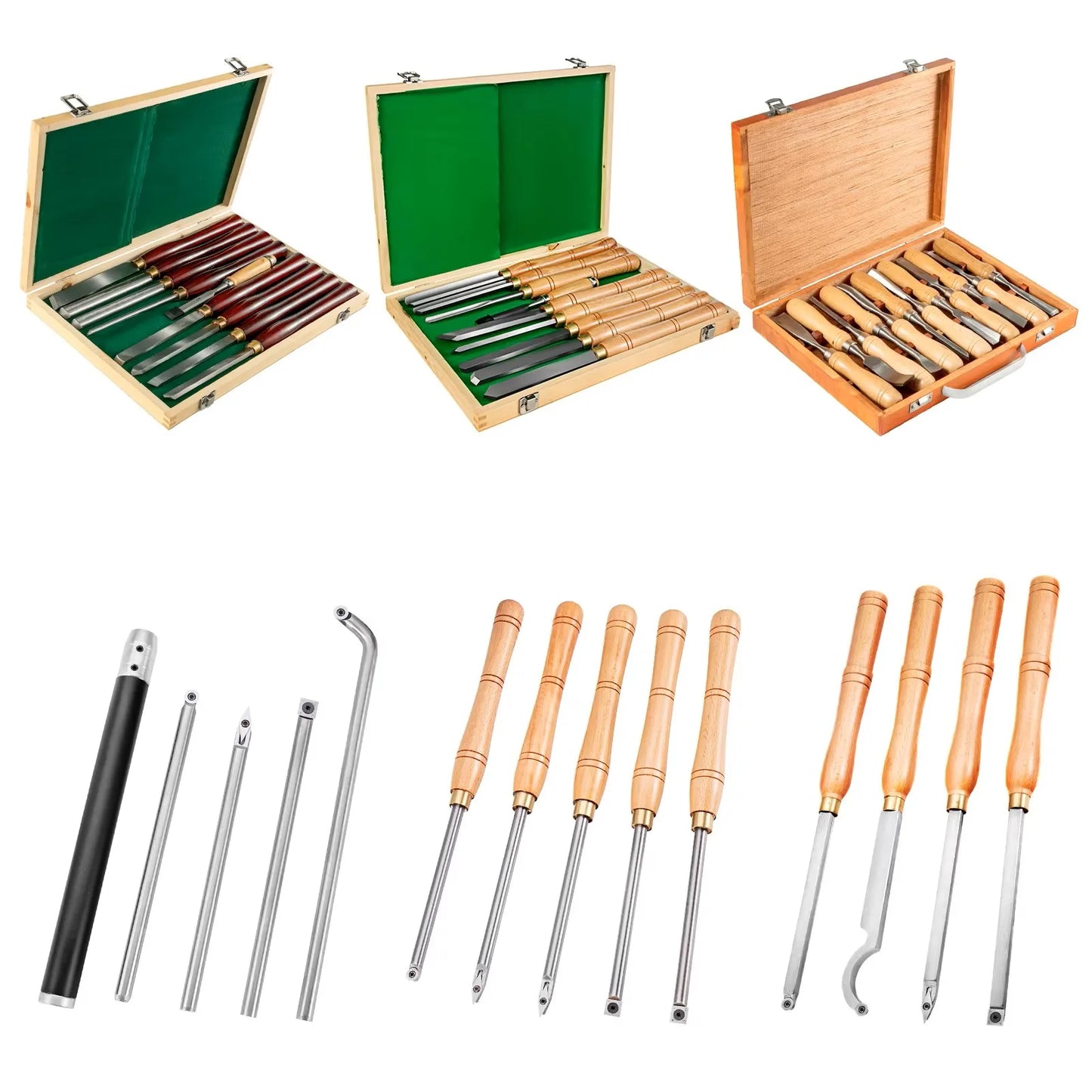 SucceBuy Wood Turning Tools Carving Hand Chisel Set Lathe Knife DIY Woodworking Professional Gouges Woodcraft Carpentry Tools