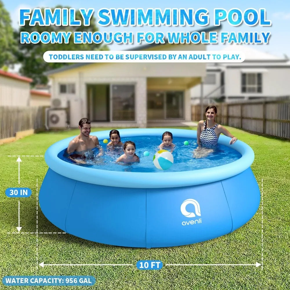 Inflatable Swimming Pool, Round Inflatable Pools Adult Above Ground, Blow up Pool, Top Ring Summer Water Party Pools, Outdoor Po