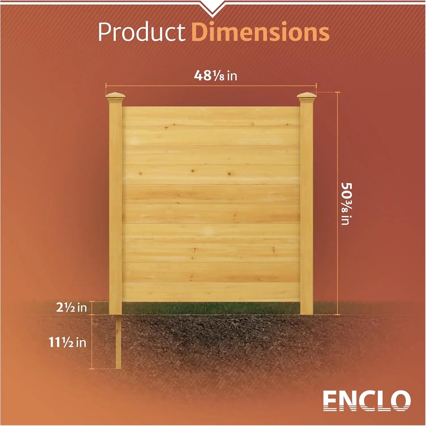 No Dig Enclo Premium Wood Privacy Screen 4ft by 4ft Outdoor