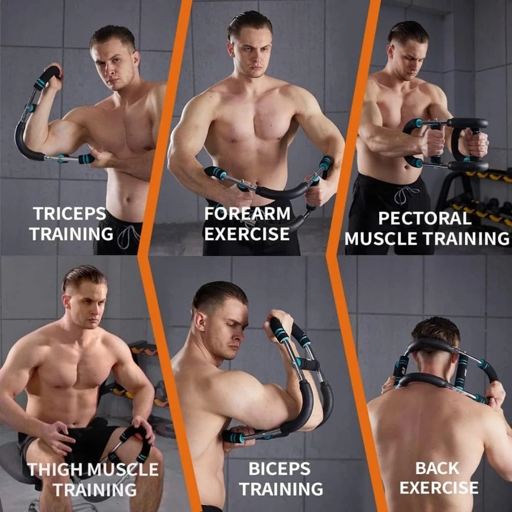 Adjustable Arm Trainer with Foam Handle Wrist Strength Exerciser U-Shaped Chest Expander for Indoor Outdoor Fitness Equipment