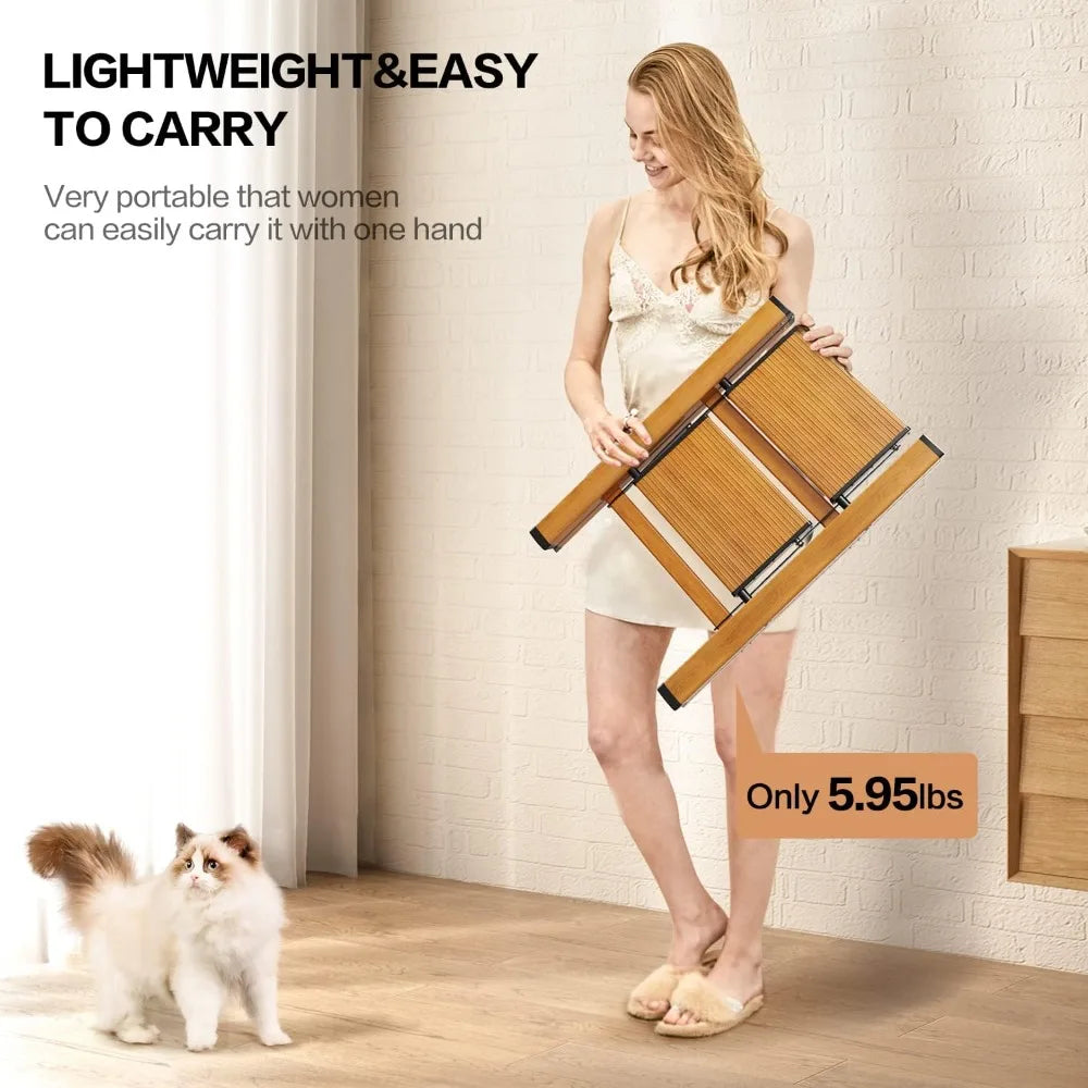 GameGem 2 Step Ladder, Aluminum Folding Step Stool with Anti-Slip Sturdy and Wide Pedal, Lightweight Portable Multi-Use Stepladd