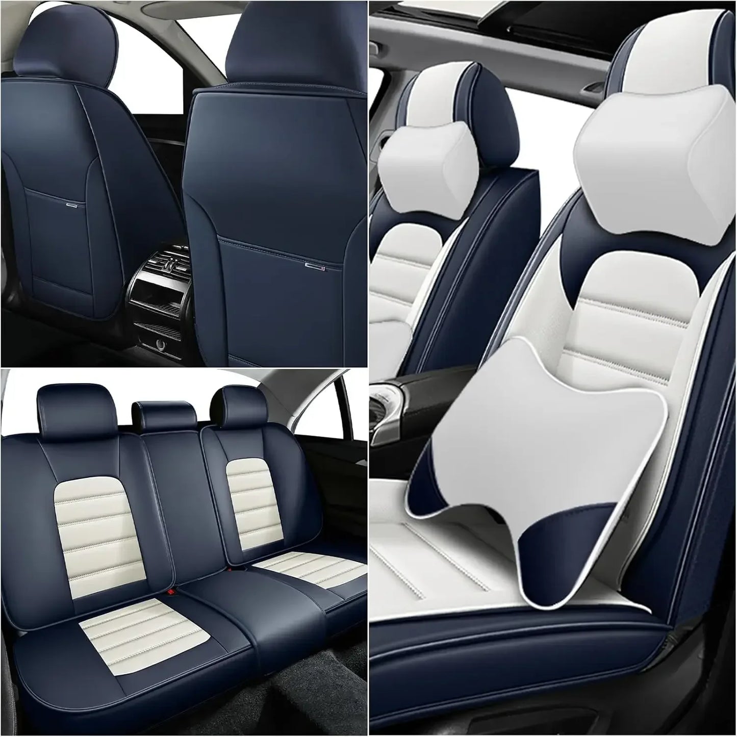 Seat Covers Fit for Toyota Tacoma 2006-2024, Waterproof Nappa Leather Full Coverage Truck Seat Cover, Muscle Sport Style Auto In