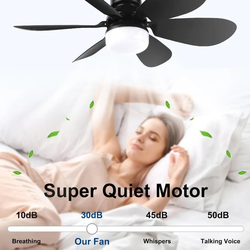 Socket Fan Light with Remote Dimmable 20.5 Inch Ceiling Fan and LED Bulb for Garage Kitchen Balcony Living Room and Laundry Room Black