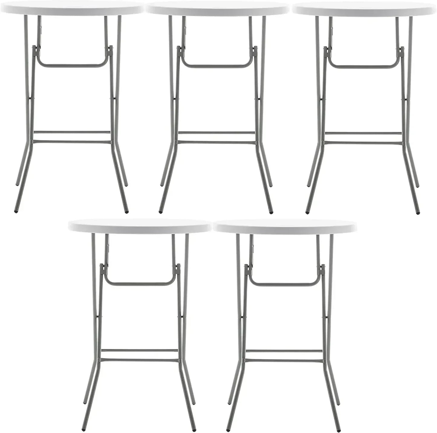 32" Round 43" Bar Height White Granite Plastic Folding Portable Commercial Banquet Card Coffee Dining Table for Wedding Party