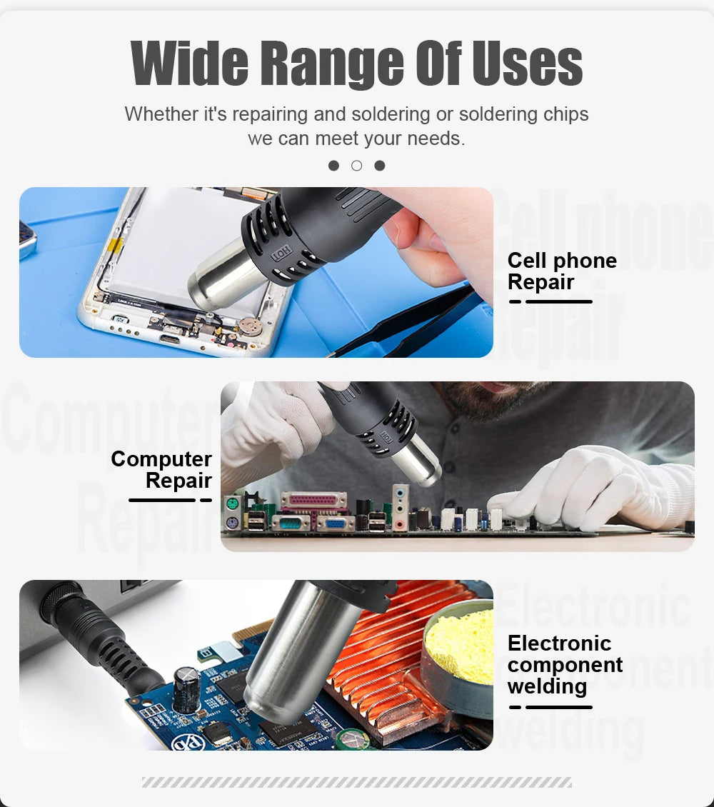 JCD 750W Soldering Station 2 IN 1 Hot Air Gun LCD Dual Digital Display Electric Soldering Iron SMD Welding Rework Station 8586D