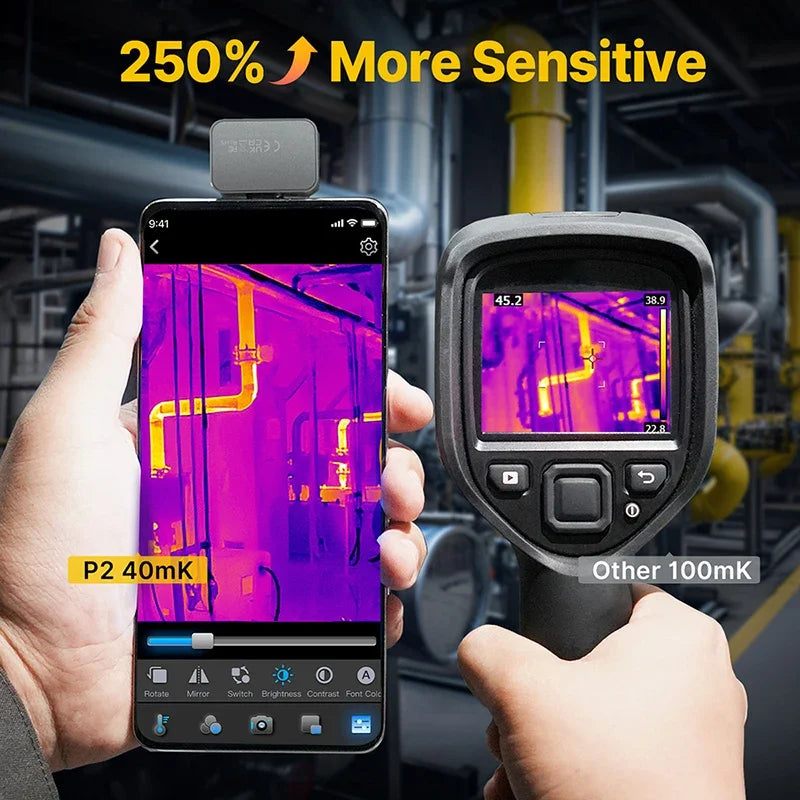 (for Android) P2 Thermal Imaging Camera Heat Detection for HVAC Checking 1112℉ Infrared Thermal Imager