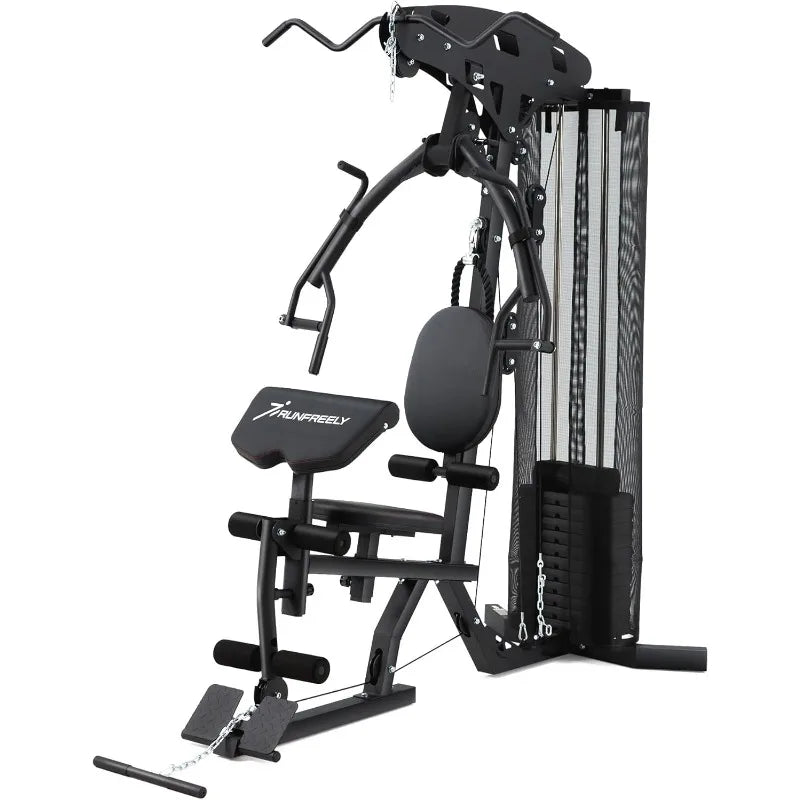 All-in-one Weight Machine for Home Gym,Multifunction Workout Station Equipment with 150LBS Weights Stack