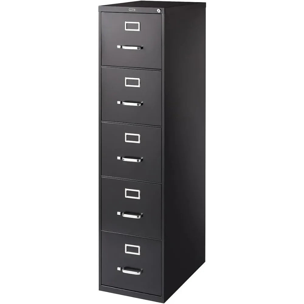 Vertical file cabinet, with 5 spacious file drawers, perfect for storing important documents, modern style file cabinet